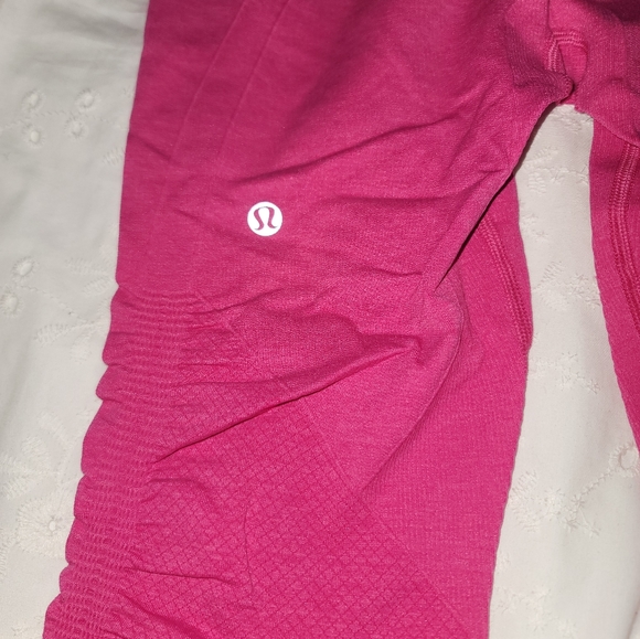 Lululemon In the Flow II seamless crop leggings sz 6 pink - Picture 2 of 6